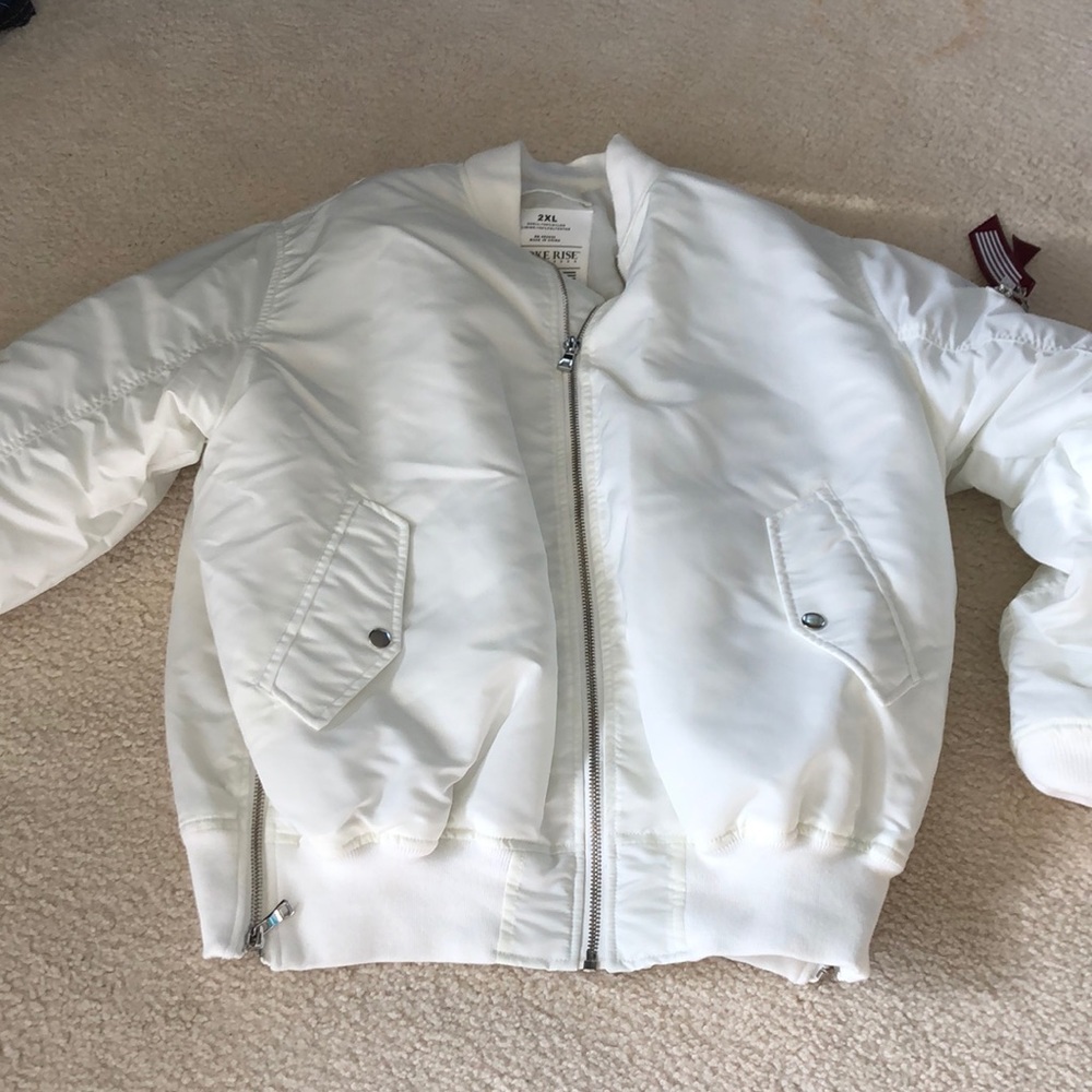White bomber jacket